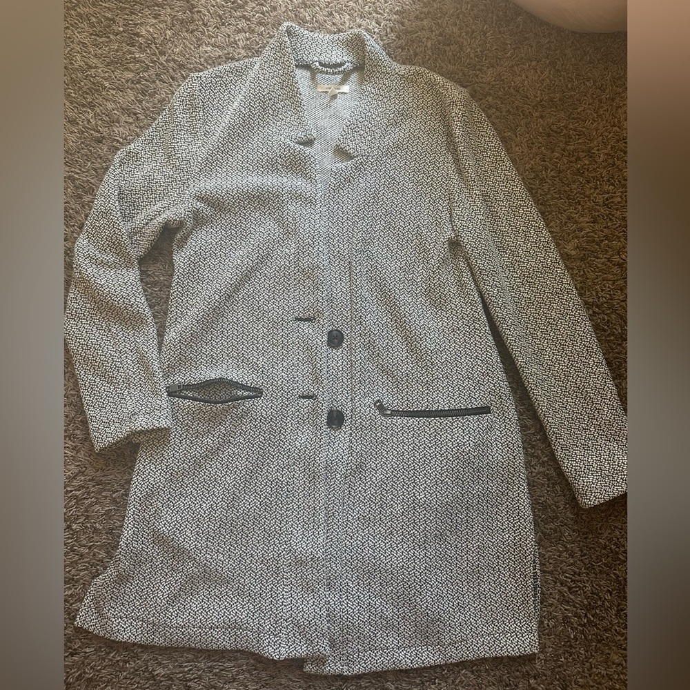 Maurices Black and White Patterned Trench Coat